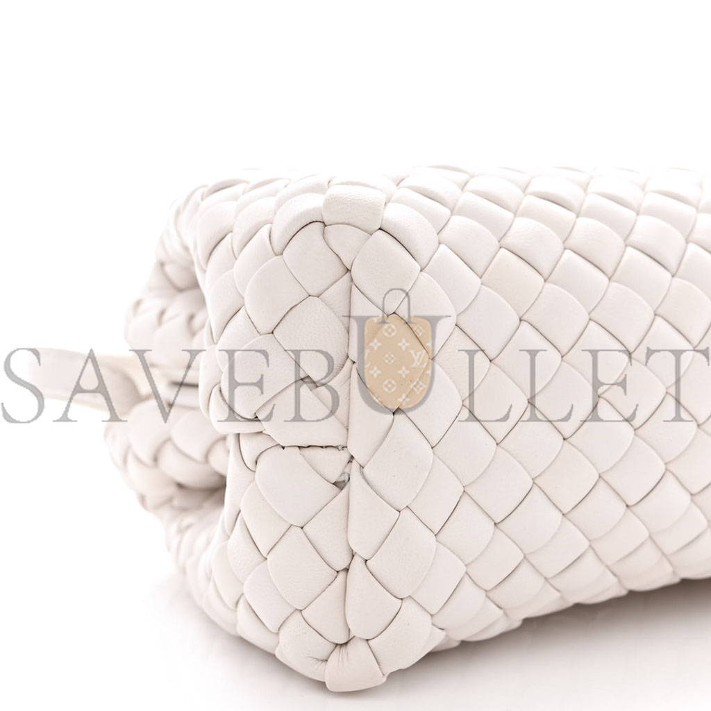 BOTTEGA VENETA NAPPA INTRECCIATO MINI TOP HANDLE SHOULDER BAG CHALK (22*17*9cm)